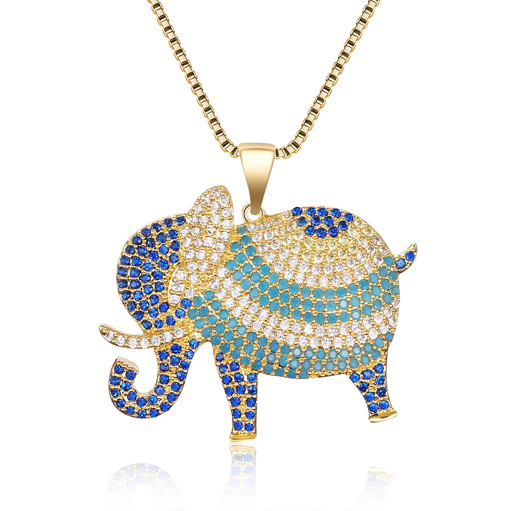 

Custom Elephant Jewelry Ladies Gold Necklace Design Crystal Elephant Necklace Jewelry, White gold/rose gold plated/champagne gold plated etc.