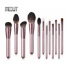 12 pieces professional makeup brush PU package Synthetic Wool wooden handle makeup brush set