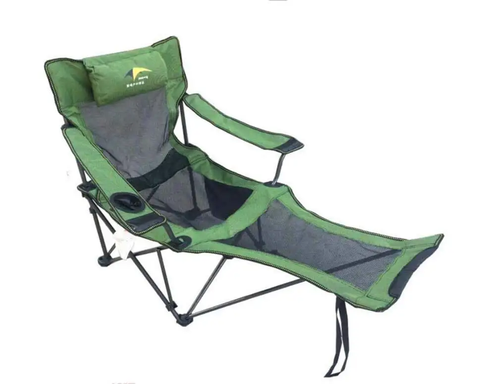 Onfly Dual Use Adjustable Folding Chair,Sun Loungers Folding Camping Chair Fishing Chair Recliners,backrest Armrest Pillow Cup Holder Mesh Outdoor Beach Deck Chair Portable Stool