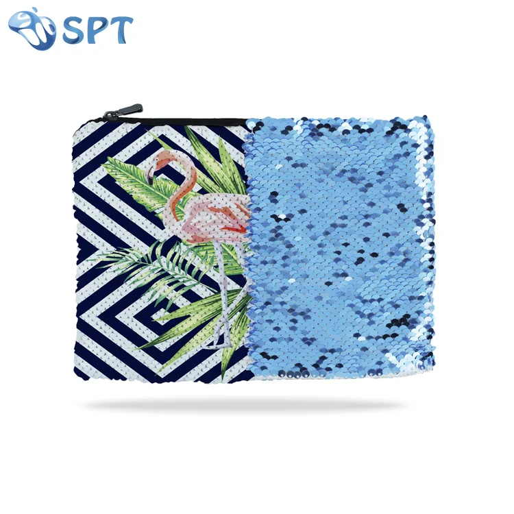 

Sublimation mermaid reversible makeup bag custom design printed wholesale sequin cosmetic bag