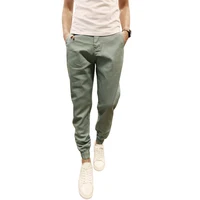 

Amazon Hot Sale Summer Men's Pants Solid Color Slim Trousers
