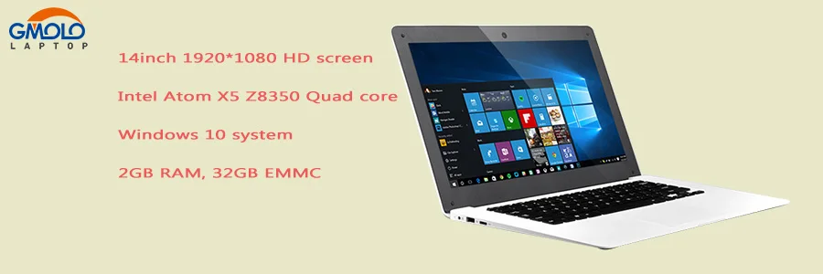 14 inch ultrabook laptop intel Atom Quad core Z8350 2GB RAM+32G EMMC 1920*1080 HD screen USB 3.0 HDMI bluetooth Windows 10 best ultra slim laptop