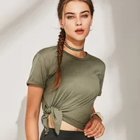 

Customized Side Open Women Short Sleeve Safety Running T-shirt Yoga Top