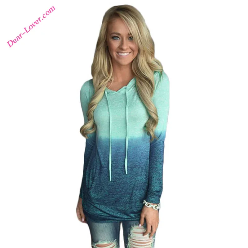 

Wholesale Mint Ombre Hoodie Woman Hooded Sweatshirt, As shown