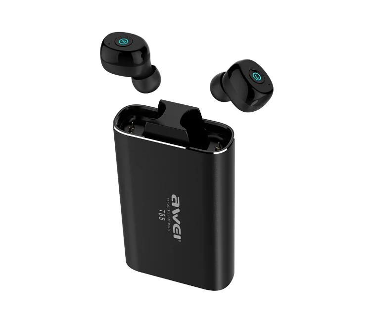 

AWEI newest TWS T85 ture wireless earphones with charging case