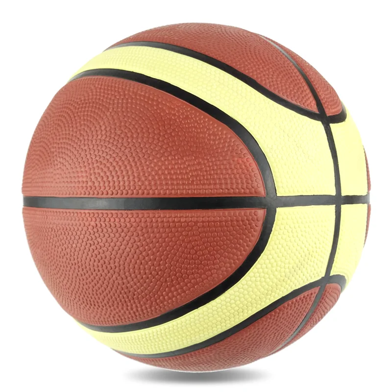 Printed Professional 12 Panels Size 7 Natural Rubber Basketball Ball ...