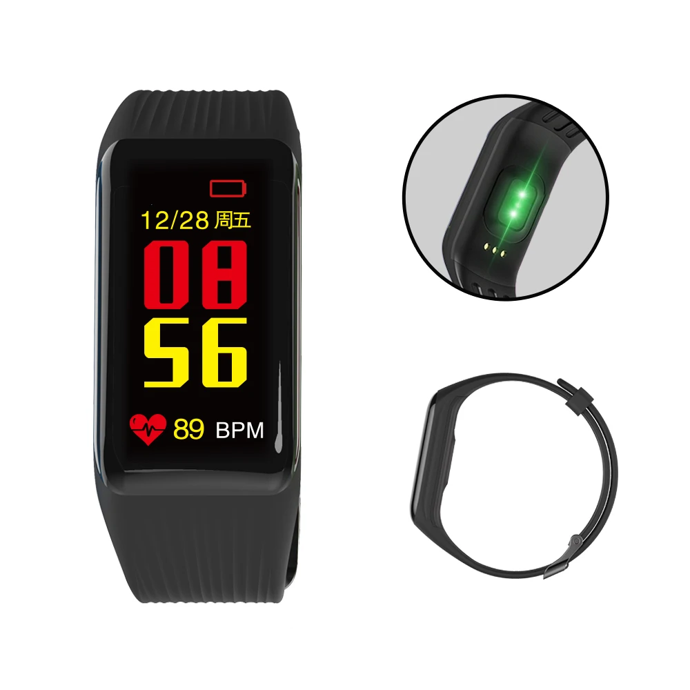 

Waterproof Fitness Tracker Smart Pedometer Bracelet K1 plus With 0.66 Color Screen Blood Pressure Heart Rate, Black;green;red;blue