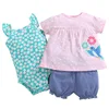 100% Organic Cotton Infant 3PCS Wholesale New Born Baby Romper Set Clothes With Gift