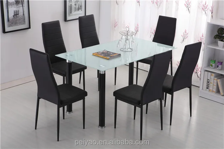 
Free sample cheap modern tempered glass top dining table/dining room table for sale 