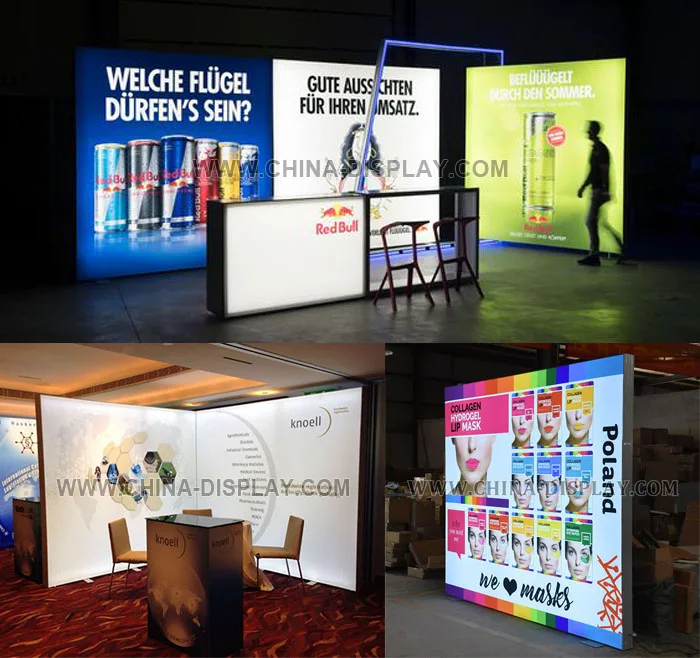 Wall Mounted Display Silicone Led Fabric Light Box Mobile Shop