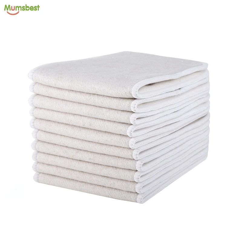 

Organic Baby Cloth Diaper Hemp Cotton Inserts For Pocket Diaper Nappies Sample Free, Creamy-white