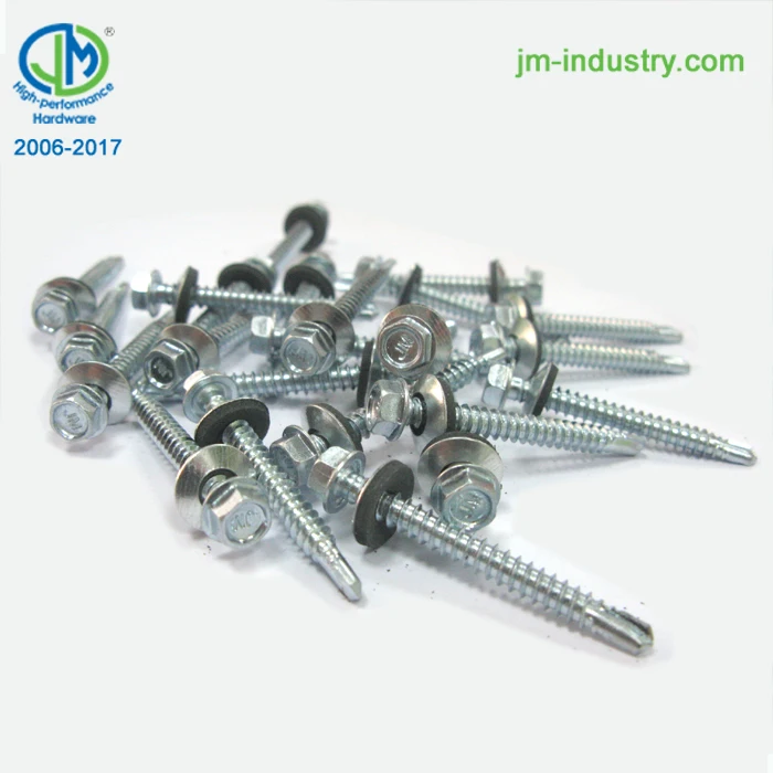 
zinc plated #10 hex washer head roofing self drilling screws 