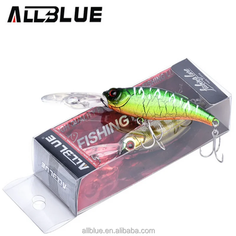 

ALLBLUE Floating Fishing Lure Shad Minnow 4.5M Artificial Bait Plastic 3D Eyes Wobbler Fishing Tackle DEEP CATCHER 75F, 8 colors