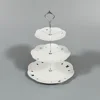 Stock white porcelain 3-layer serving platters ceramic fruit platter