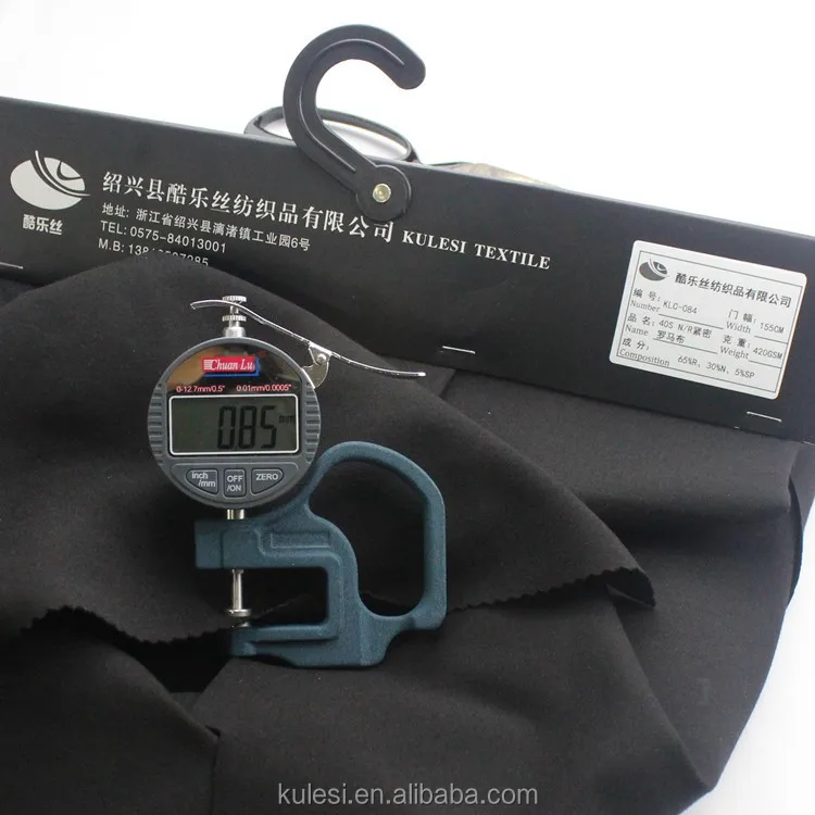 
Shaoxing factory 40S viscose nylon spandex knitting roma fabric NR roma 420GSM plain dyed for dress and suits high quality 