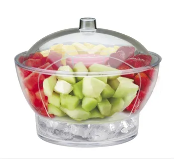 Salad Chiller On Ice Clear Compartment Reusable Salad Bowl Plastic ...