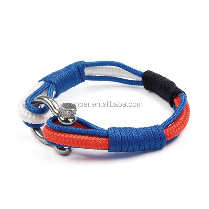 2017 Hot Unisex Custom Rope Bracelet Navy Nautical Nylon Rope Bracelet