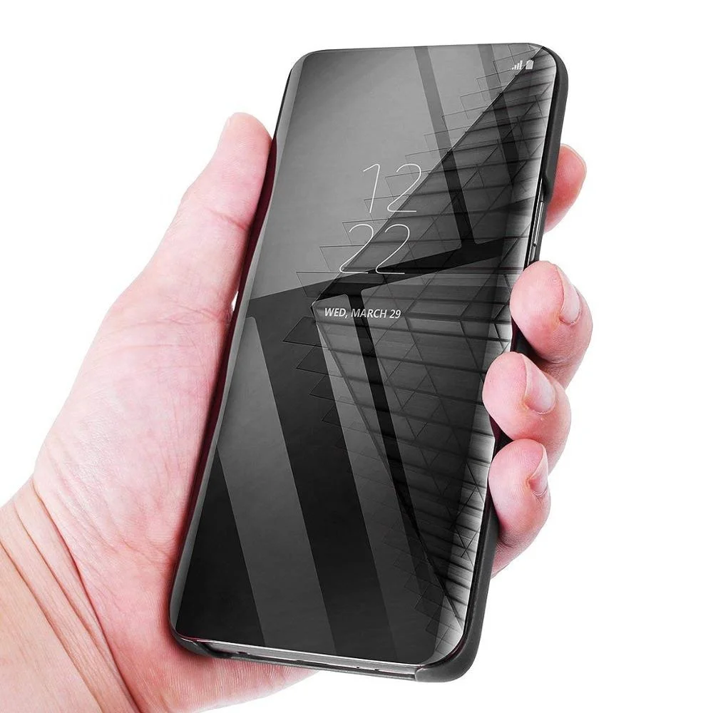 

For Samsung Galaxy S9 Clear View Case, E-plated Smart View Flip Cover Mirror Case with Kickstand Compatible for Samsung S9