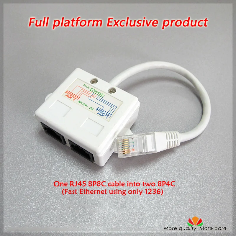 Exclusive Ethernet Extension cable Network splitter RJ45 connector 1 plug to 2 jack junction box share