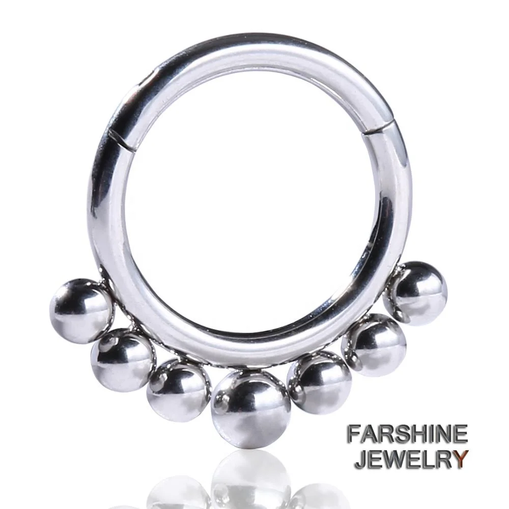 

G23 Titanium Hinged Clicker Segment nose Ring Body Piercing Jewelry, High polishing