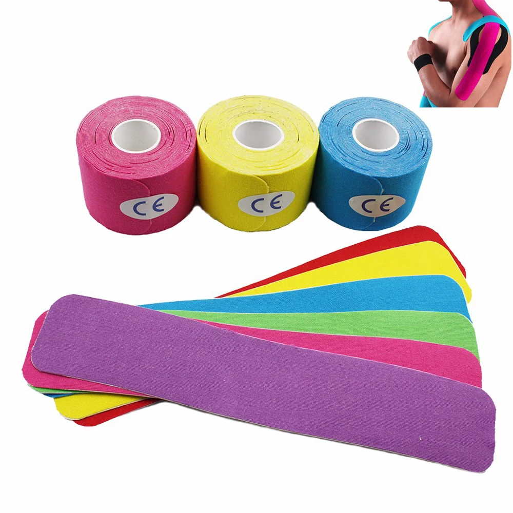 

To Relieve Pain Therapy Supplier Tape Sports Muscle Kinesiology Tape Precut, Many colors