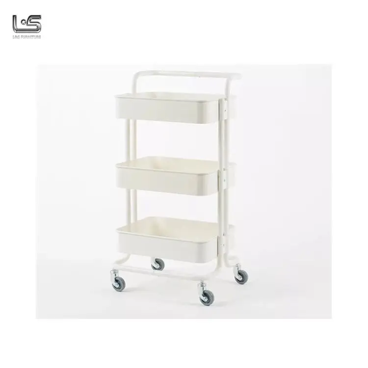 
3-Tier Hige Quality Hot Sale Modern Metal Storage Rack Kitchen Serving Trolley Cart Kitchen Furniture 