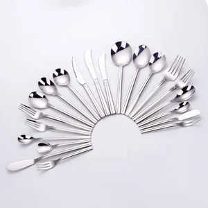 Image of 22 PCS Home Hotel Restaurant Usage Stainless Steel Spoon And Fork Cutlery
