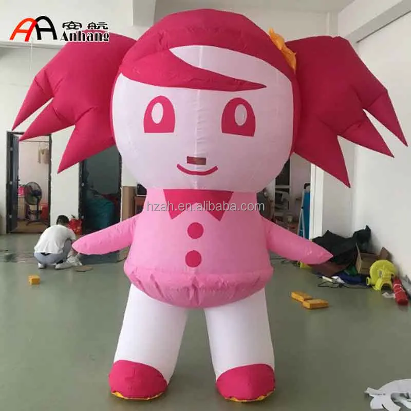 Pink Inflatable Girl Cartoon Cute Girl Model for Advertising