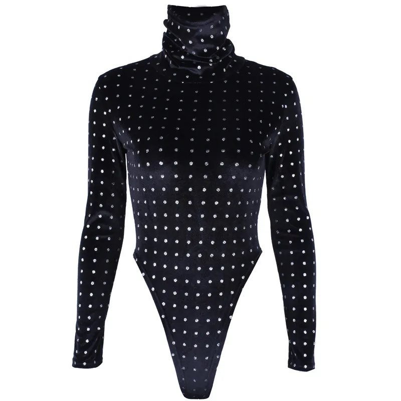 

NS4171 Spring New Fashion Ladies High Neck Sexy Bodycon Jumpsuits, As picture