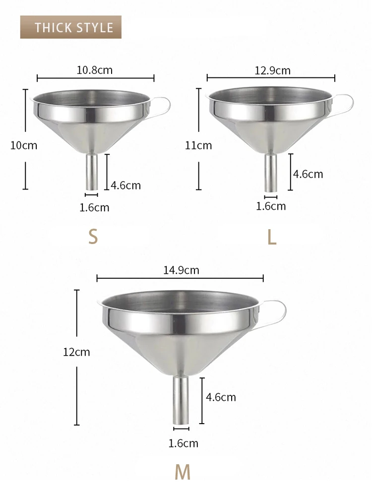 Detachable Strainer Manufacturers Custom Kitchen Accessories New Product Ideas 2019 304 Stainless Steel Funnel