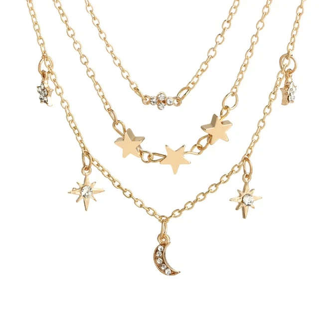 

Women Accessories Multilayer Minimalism Necklace, Gold