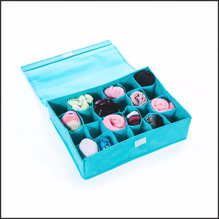 Space Savaging,Easy Fold 24 Pcs Sock And Ties Organizer Storage Box