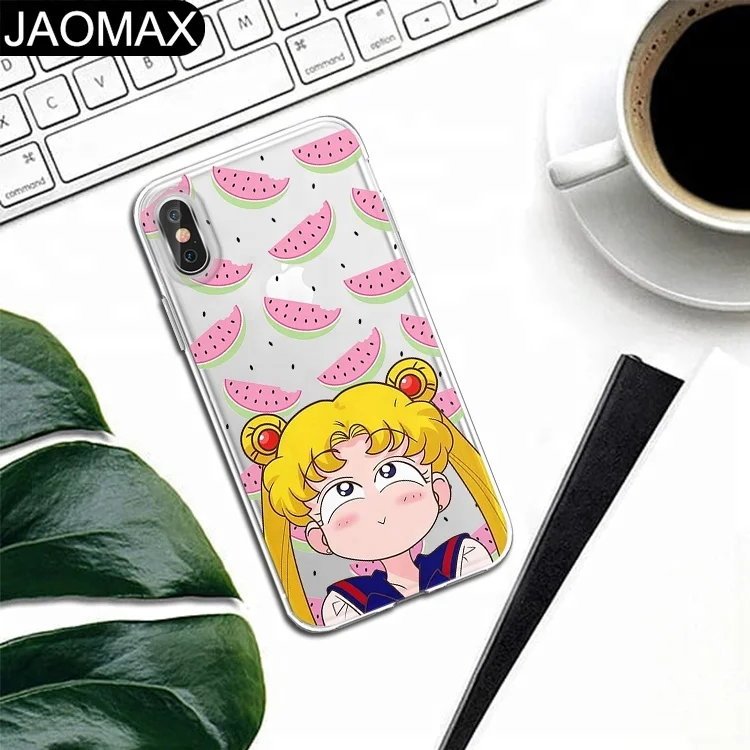 

Cartoon Anime Cute Girls Sailor Moon Soft TPU Tempered Clear simple Case For iphone X 6S 6 7 8 Plus Phone Cover DIY Cases, N/a