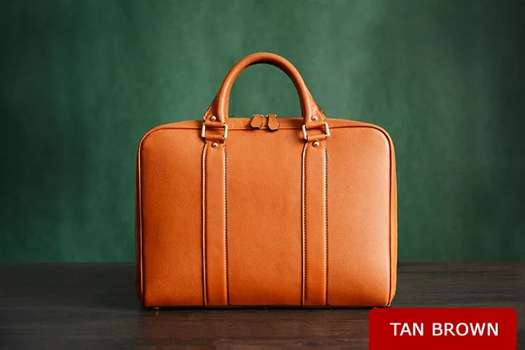 tan leather briefcase