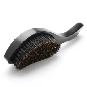 Wholesale 100%  boar bristle  360 curved hard wave brush man custom beard brush