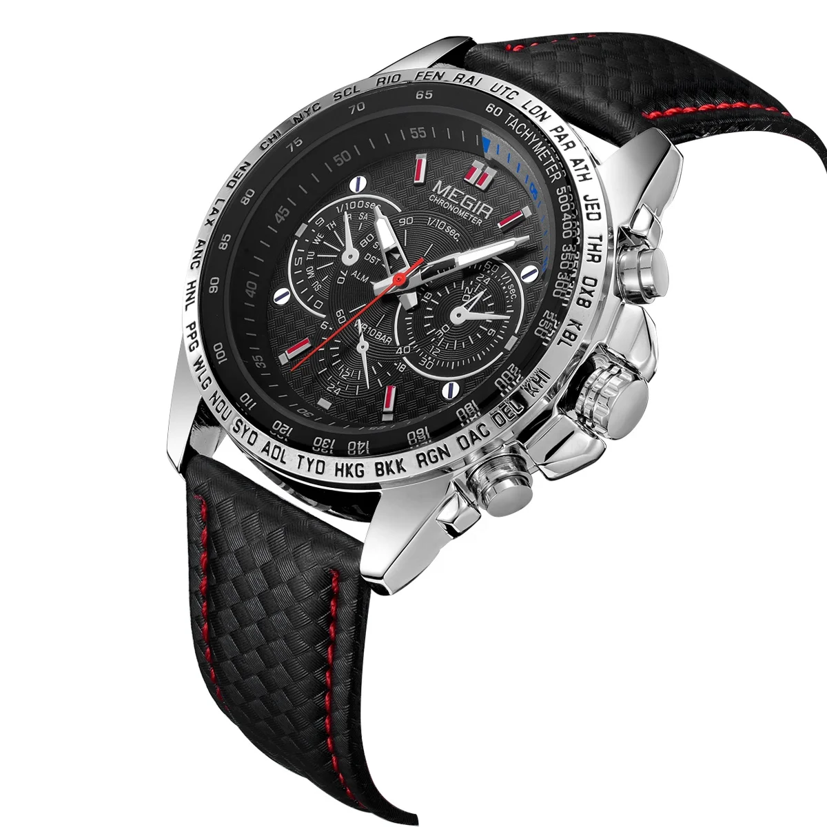 

New arrival Megir luxury alloy case black color men minimalist wrist watch