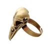 Unisex Jewelry Antique Gold Crow Head Bone Charm Finger Ring