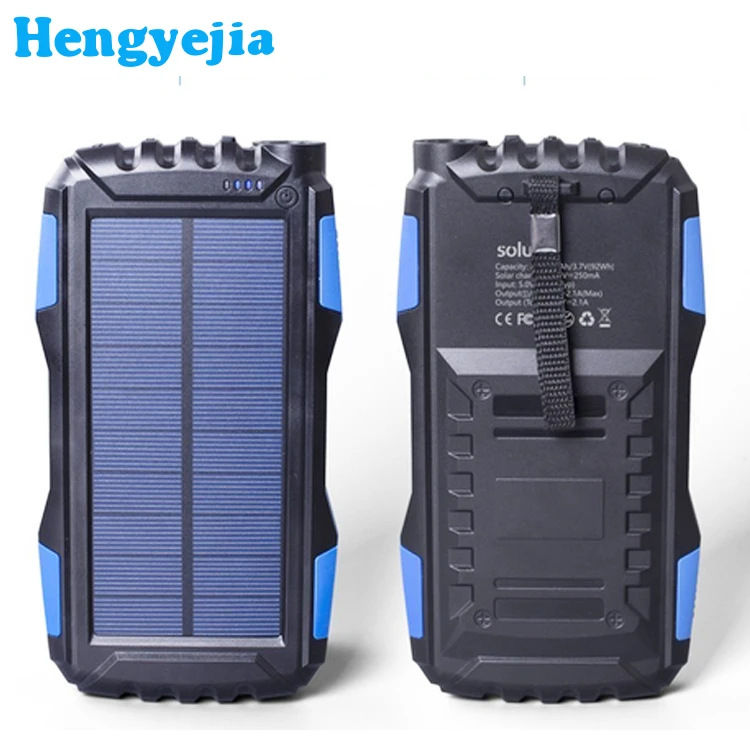 

PSE CE ROHS Passed 5V 200mA Portable Charger 20000mah Waterproof Solar Power Bank for Camping