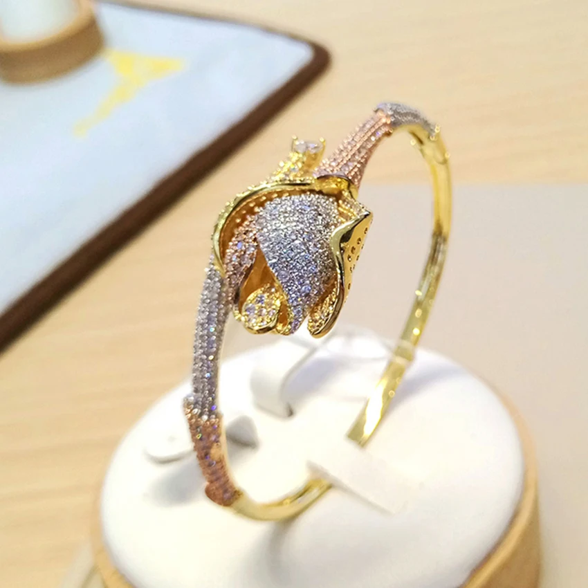 Fashion Wholesale Wedding Bangle Bracelets Charm Women Gold Plated Bangle