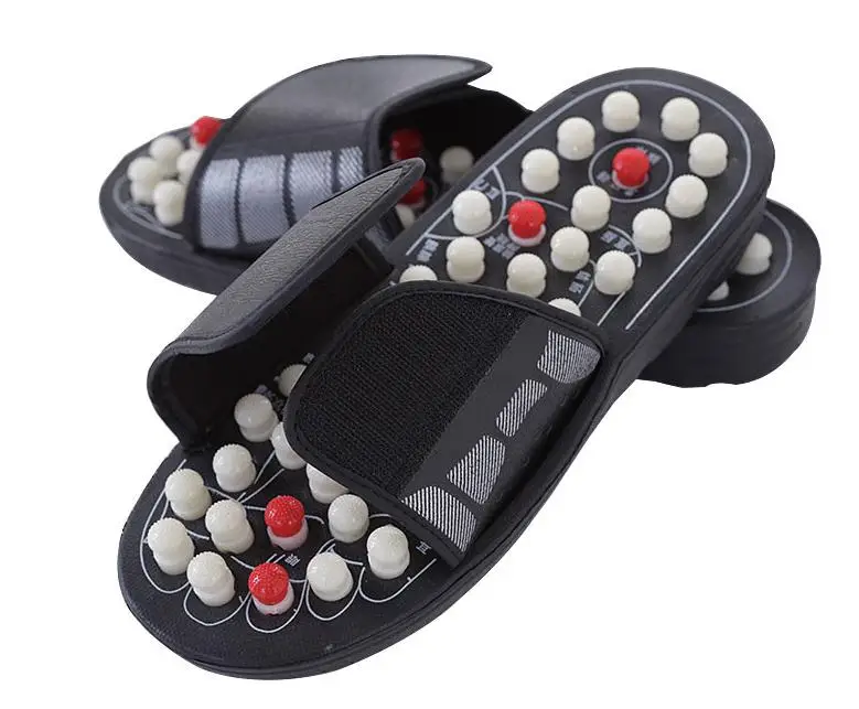 

Aliexpress Hot Sale Foot Massage Slippers Acupuncture Therapy Massage Foot Shoes Foot Care Reflexology Sandal Dropshipping, Black