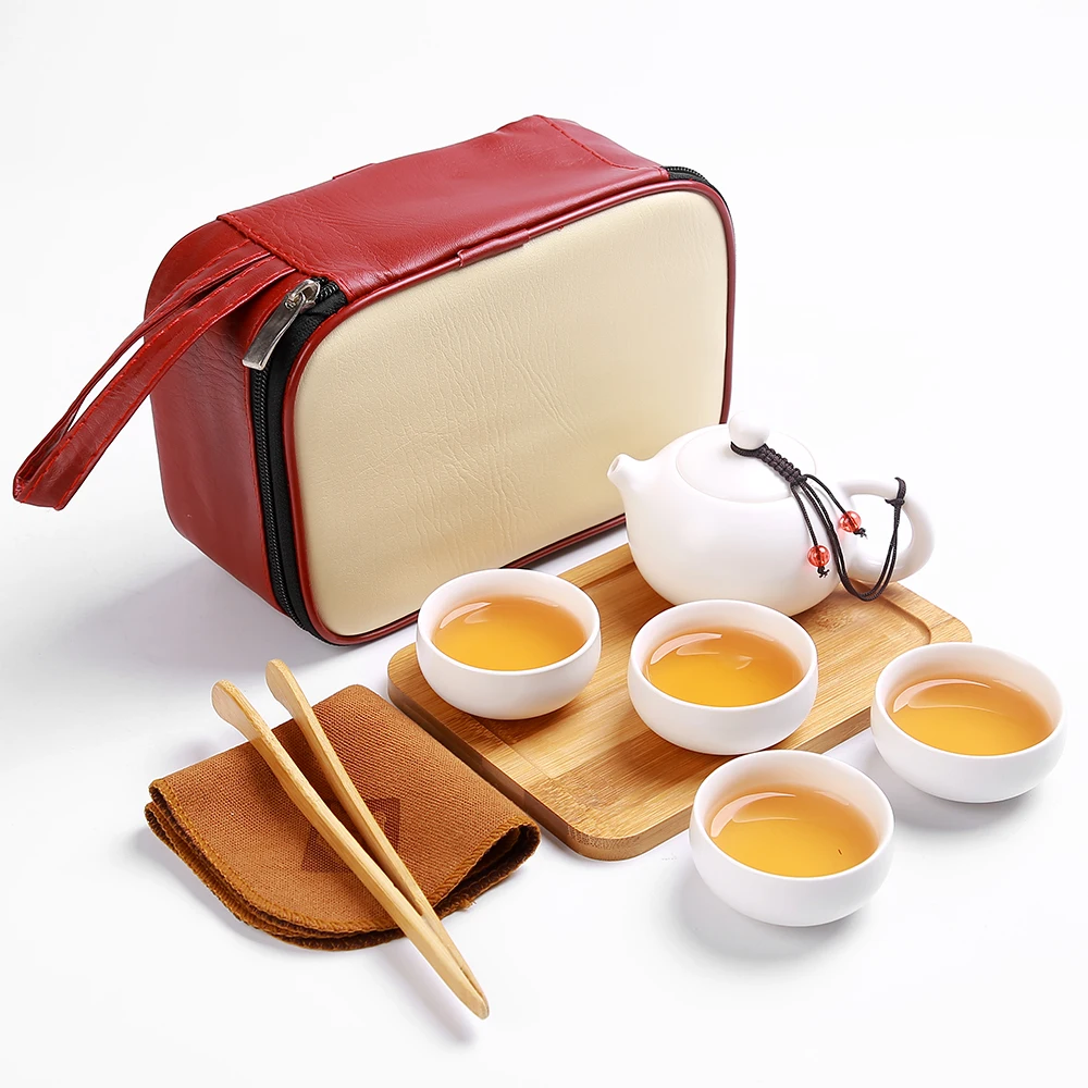

Ceramic Travel Tea Set Portable Porcelain Drinkware Tea Sets With Teapot Ceramic Chinese Kung Fu Tea Pot Set Ceramic, Any pms colour is accepted