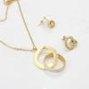Pakistani Latest Gem Stainless Steel Gold Plated Jewelry The Italian Fashion Design Trendy Women Jewelry Sets