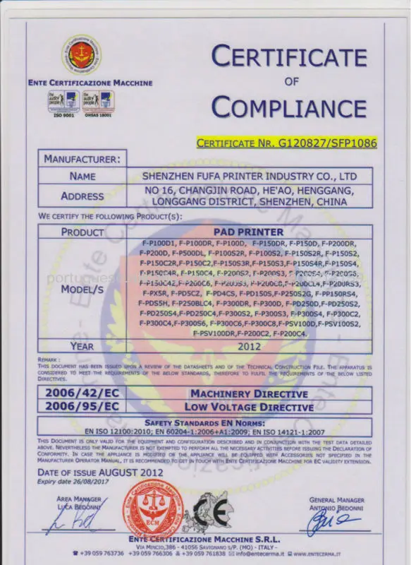 CE certificate