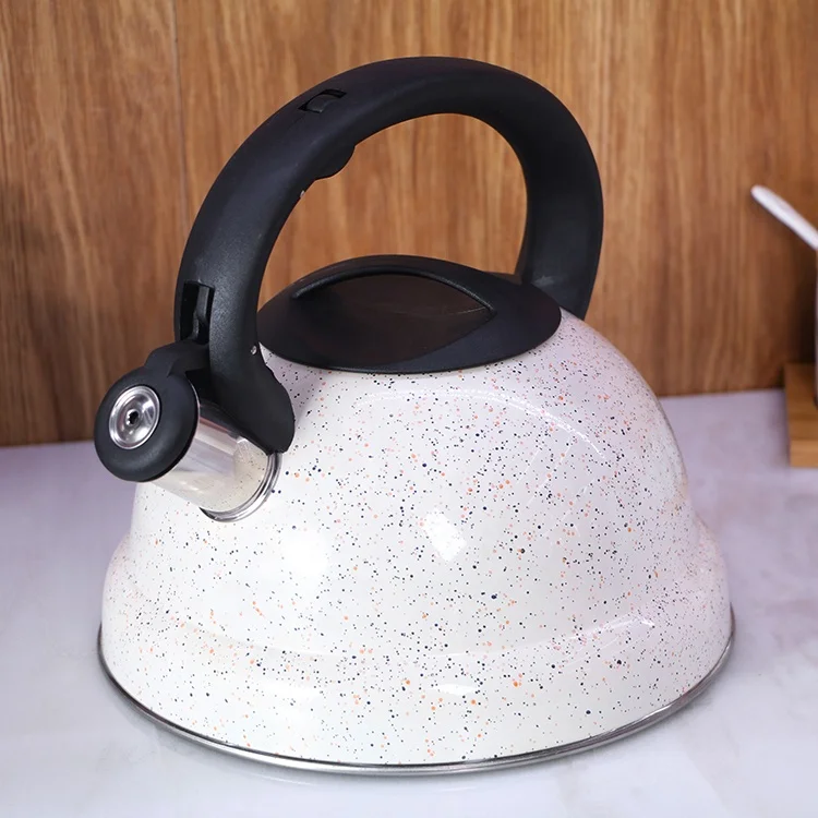 3 QT whistling tea kettle stainless steel color