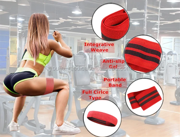 Customized Fitness Hip Circle Band Anti Slip Nylon Elastic Resistance Band for Butts Trainer