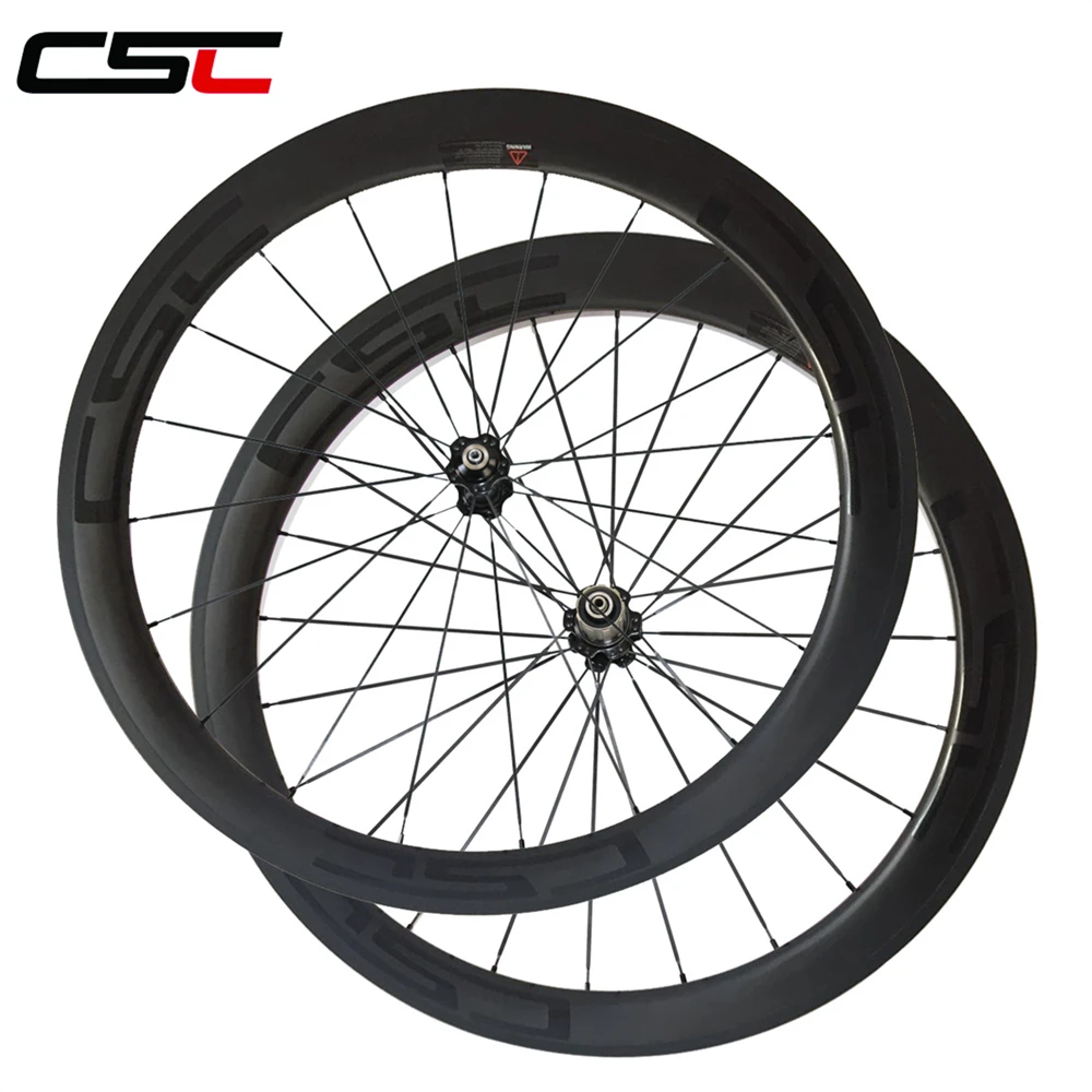 

CSC U Shape 25mm width 50mm depth Tubular Carbon Cycle Wheels Road Bicycle Wheel Set