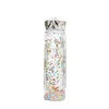Zogift 550ml double wall plastic space water bottle colorful glitter drink bottle flask with diamond lid