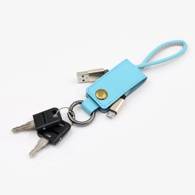 

Standard USB Type and Mobile Phone Use leather USB cable keychain with data tracnsfer for iphone 7 8 X XS for S9 S10 type C, Black;white;red;blue;brown