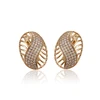 93398 Simple gold plated fashion earring micro pave crystal gold stud women earrings