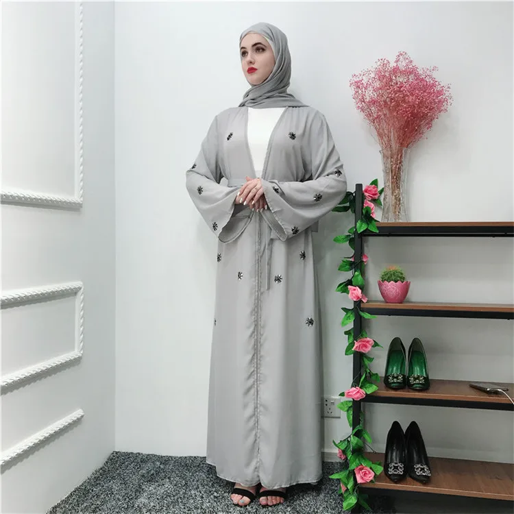 

New collection Dubai Islamic Crepe Women Dress open abaya, Grays